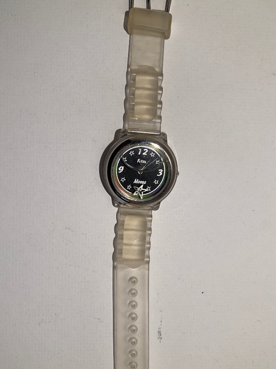 FOSSIL MOOD WATCH VINTAGE (new/never worn) ORIGINAL BOX, NEW BATTERY RUBBER BAND main image 5